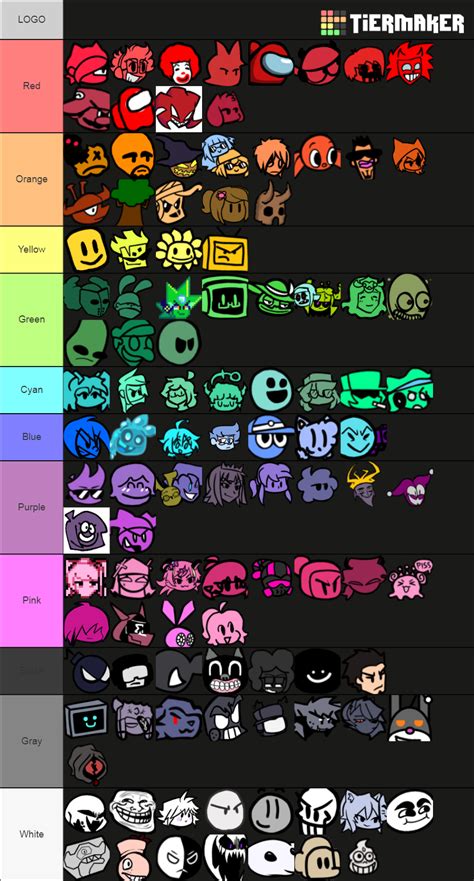 fnf mod icon color spectrum tier list but im pretty sure i rushed it near the end : r ...