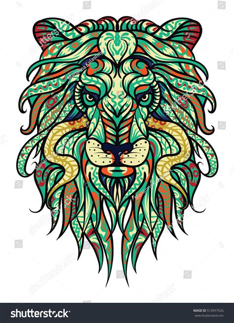 Abstract Lion Vector Illustration Tattoo Design Stock Vector (Royalty ...