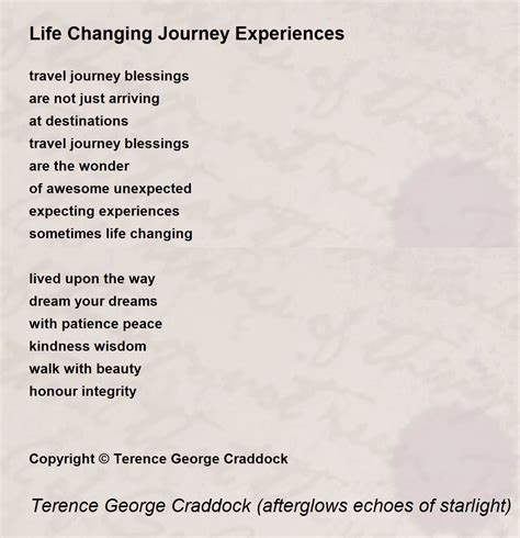 Life Changing Journey Experiences - Life Changing Journey Experiences ...