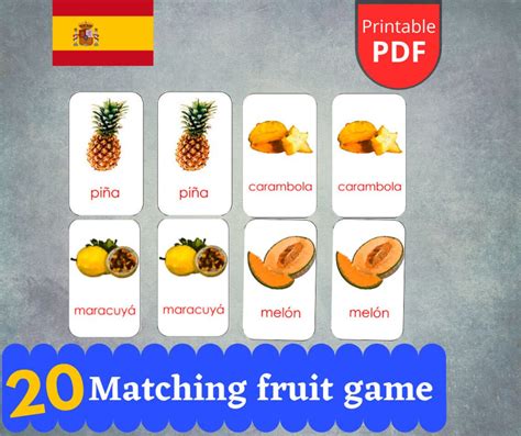 Printable Fruit Matching Game Flash Card Game Printable - Etsy