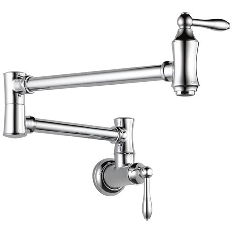 Delta Chrome 2-handle Wall Mount Pot Filler Kitchen Faucet at Lowes.com