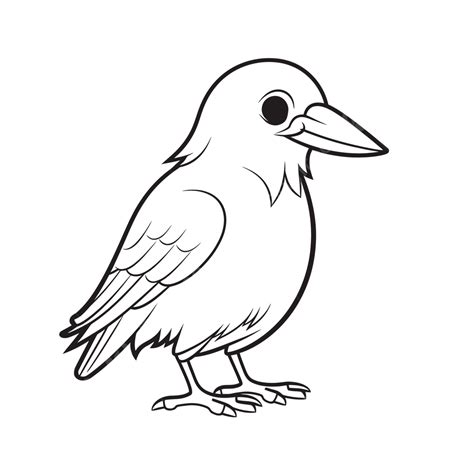 Small Crow Coloring Page Coloring Pages Bird Outline Sketch Drawing Vector, Bird Drawing, Wing ...