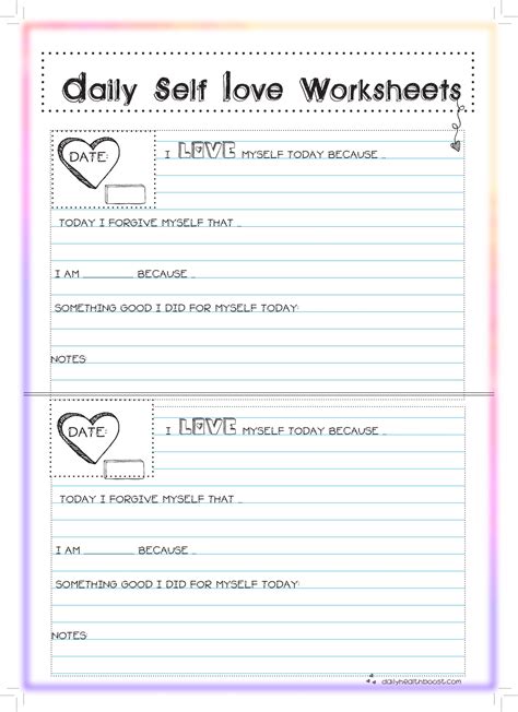 Self Esteem Worksheets For Adults In Additions Recovery ...