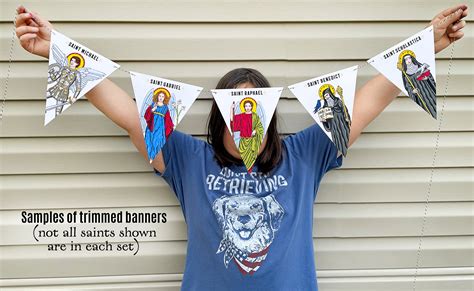 All Saints Day Banners Set 1, Color Saint Banners, Printable Banner, All Saints Party Decor ...