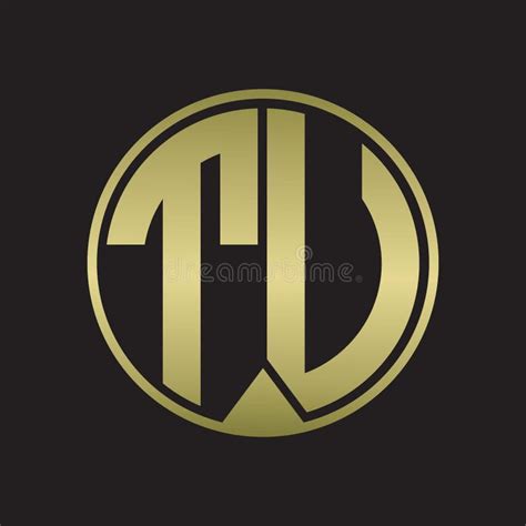 TU Logo Monogram Circle with Piece Ribbon Style on Gold Colors Stock Vector - Illustration of ...