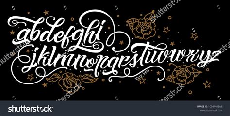 Tattoo Font Vintage Style Alphabet Letters Stock Vector (Royalty Free) 1093440368 | Shutterstock