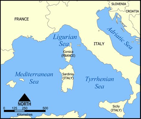 Ligurian Sea - A sea in Atlantic Ocean