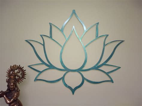 Large Metal Lotus Flower Wall Art - Mural Wall