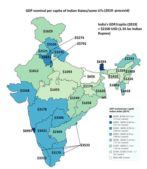 Indian States by GDP per Capita (2019) : india