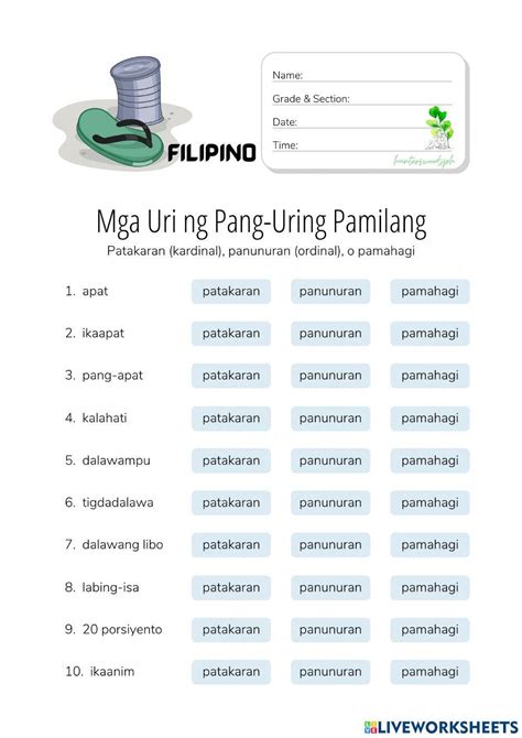 Uri Ng Pang Uri Worksheets For Grade 3 Templates Pri - mores.pics