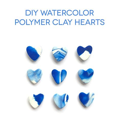 DIY Watercolor Polymer Clay Hearts by Lines Across | Polymer clay jewelry diy, Polymer clay ...