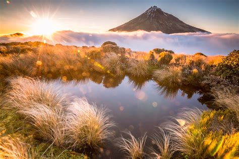 Golden Mount Taranaki Sunrise NZ | Fine Art Prints | Canvas – Meghan ...