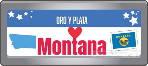 Montana State Clipart-montana state license plate with motto clipart