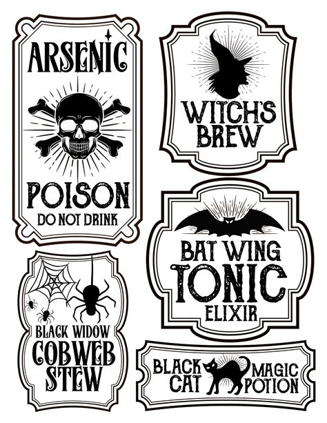 Details About Halloween Magic Steampunk Mini Bottle Labels Glossy ...