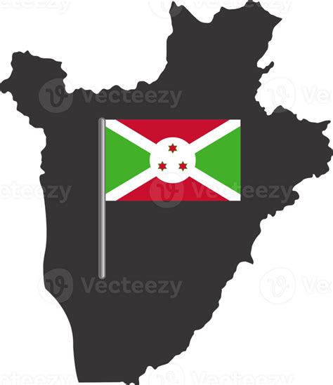 Burundi flag pin map location 23529922 PNG