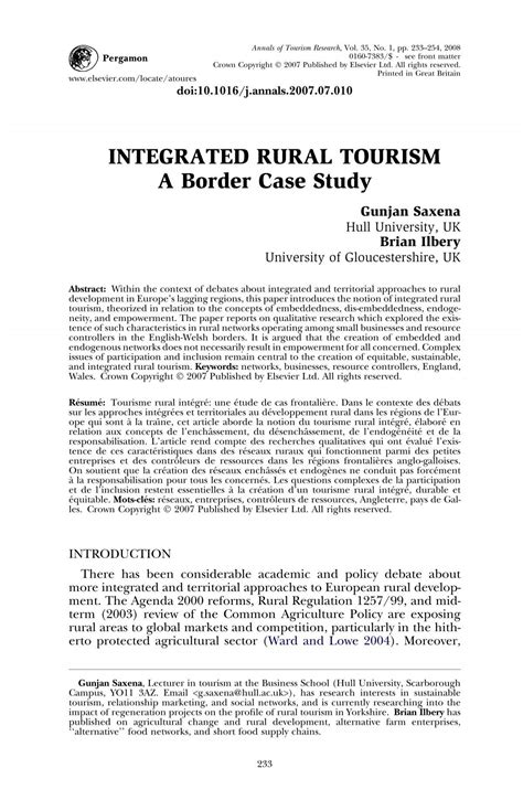 INTEGRATED RURAL TOURISM A Border Case Study - IDESTUR ...