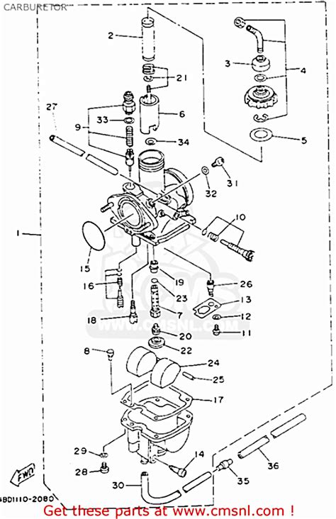 Yamaha Timberwolf 250 Carburetor Diagram - Yamaha Old Bikes List