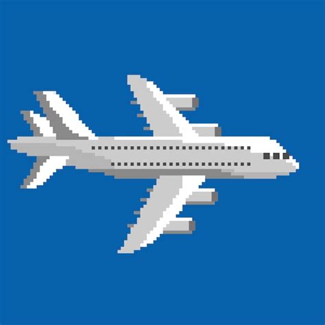 Premium Vector | Pixel air plane in vector