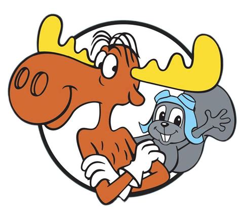 Rocky and Bullwinkle Emblem | Old cartoon characters, Cartoon drawings, Vintage cartoon