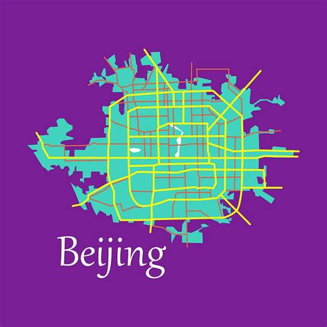 Beijing city map flat vector ai eps | UIDownload