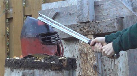 Bar Mace and Blacksmith Hammers vs. Old SCA Helmet - YouTube