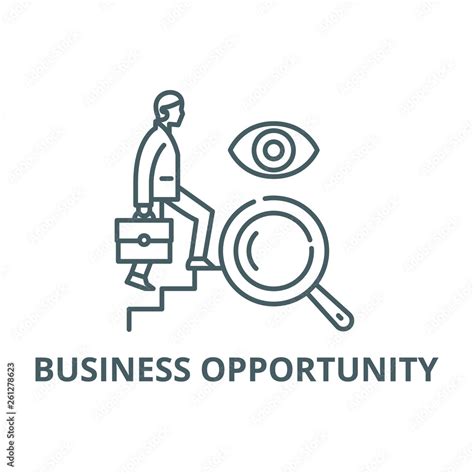 Business opportunity line icon, vector. Business opportunity outline sign, concept symbol ...