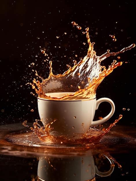 Premium AI Image | A cup of coffee with a splash of liquid