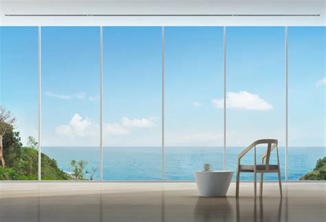 Laeacco Tropical Sea View House French Window Chair Floor Island Sky ...