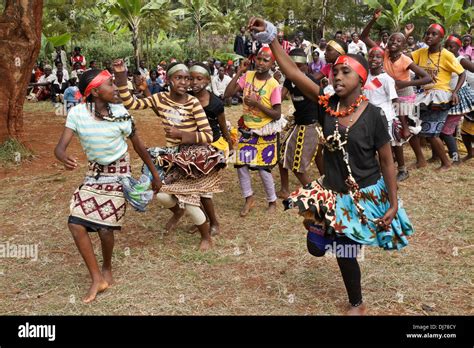 Kikuyu girls performing dance, Karatina, Kenya Stock Photo - Alamy