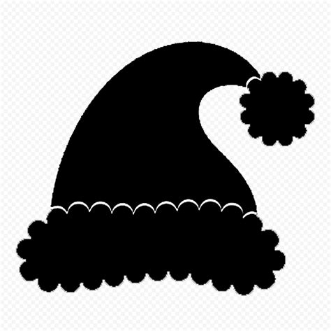 HD Christmas Santa Claus Hat Black Silhouette PNG | Citypng