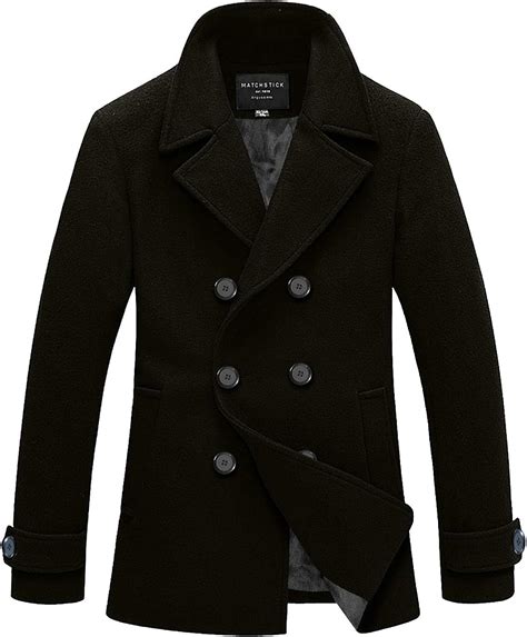 Match Mens Wool Blend Classic Pea Coat Winter Coats: Amazon.ca ...