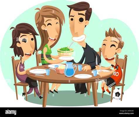 Family dinner vector cartoon Stock Vector Image & Art - Alamy