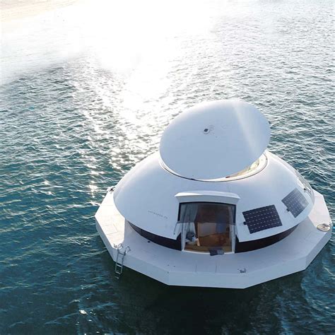 the 'anthenea' pod is a floating, eco-hotel suite running on 100% electric energy