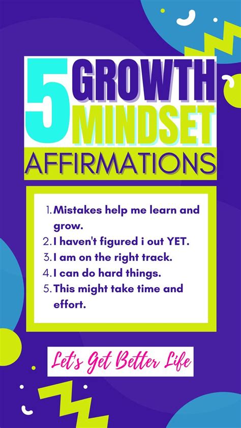 5 Growth Mindset Affirmations | Affirmation quotes, Inspirational quotes, Positive affirmations ...