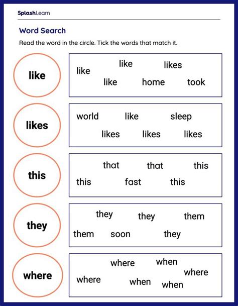 Circle Sight Words Worksheets | SexiezPix Web Porn