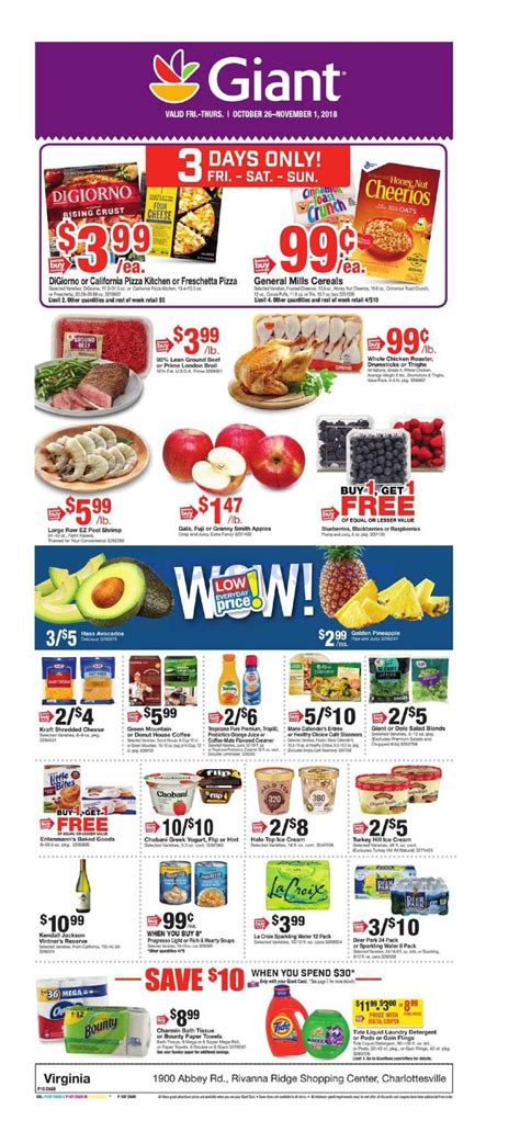 Giant Food Weekly Ad October 26 – November 1, 2018. Do you know what’s ...