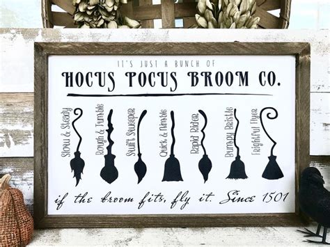 Hocus Pocus Broom Co Company If the Broom Fits Fly It Funny Halloween ...