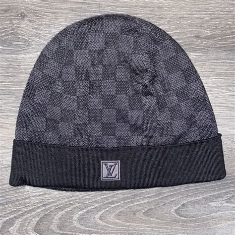 Louis Vuitton Louis Vuitton Black Damier Beanie | Grailed