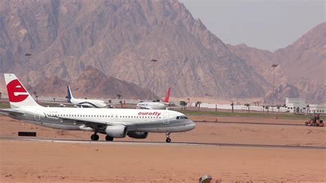 EGYPT, SOUTH SINAI, SHARM EL-SHEIKH, SEPTEMBER 22, 2010: Airplane at ...