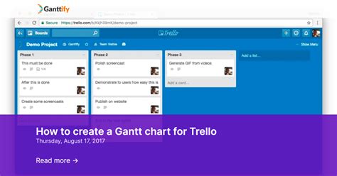 How to create a Gantt chart for Trello | Ganttify Blog