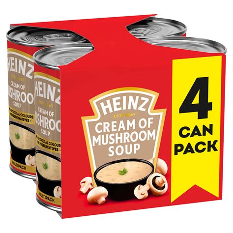 Heinz Cream of Mushroom Soup 4 x 400g | Tinned Soup | Iceland Foods