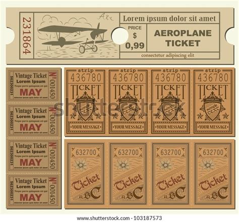 Vintage Tickets Stock Vector (Royalty Free) 103187573 | Shutterstock