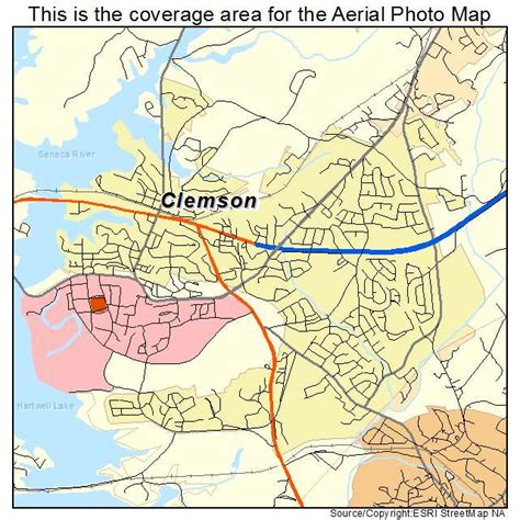 Aerial Photography Map of Clemson, SC South Carolina