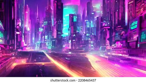 Illustration Future City Skyline Stock Illustration 2208465437 ...