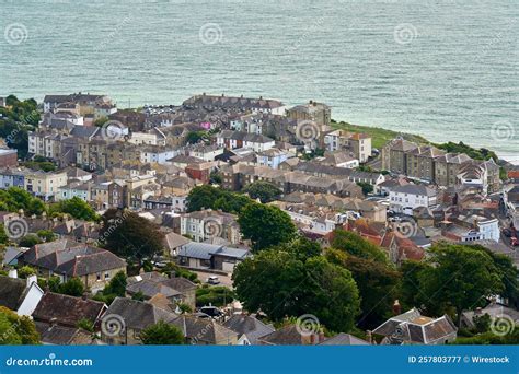 Aerial View of the Building in Ventnor on the Isle of Wight, England ...