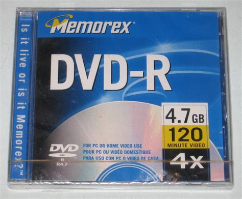 Memorex DVD-R 4.7GB 120 Minutes Video 4X Brand New Factory Sealed