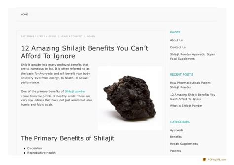 12 Benefits of Shilajit Powder