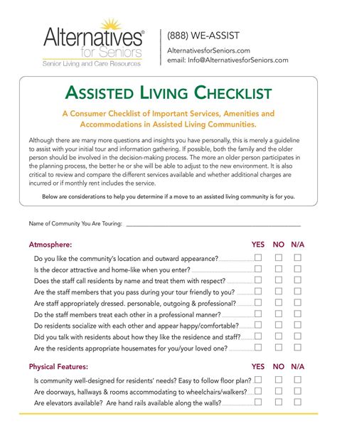 Assisted Living Checklist | Alternatives For Seniors Elderly Activities, Dementia Activities ...