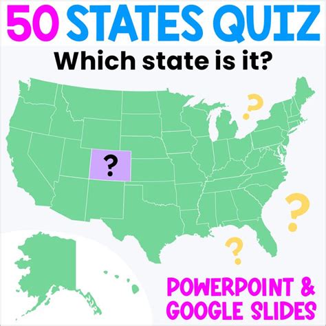 50 States Map Quiz - Identify the State on US Map - Interactive Whole Class Game in 2023 | Class ...