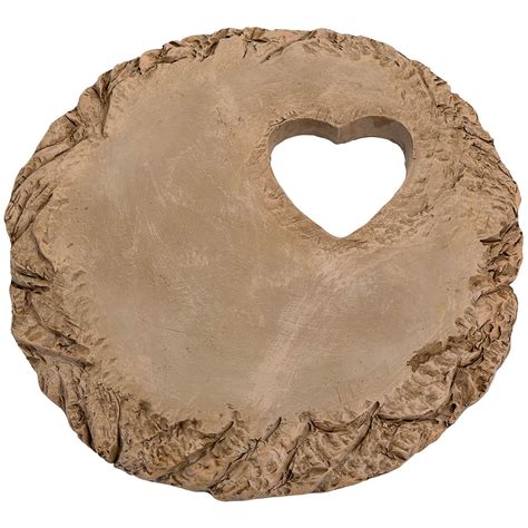 Garden Stone with Heart Cut-Out, Stepping Stone, Indoor/Outdoor Décor, Crafted With 100% Durable ...